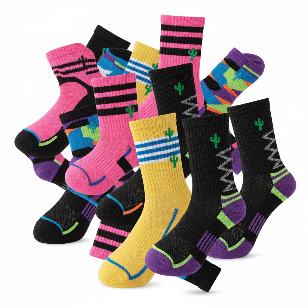 Assorted athletic sports sock bundle