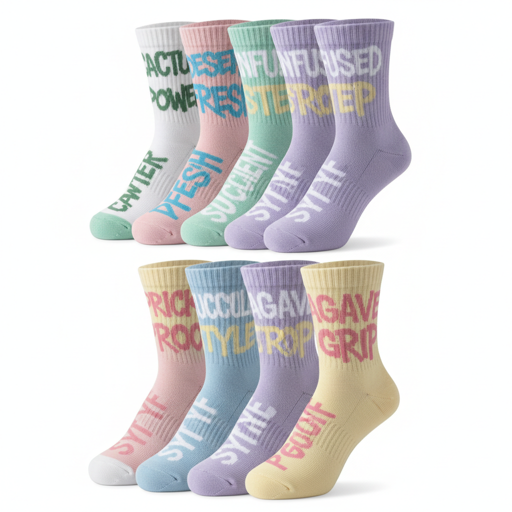 Desert Comfort Socks 6-Pack with Large Wording