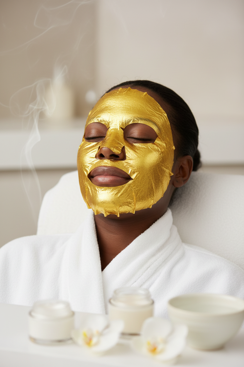 Gold Face Mask - Black Model