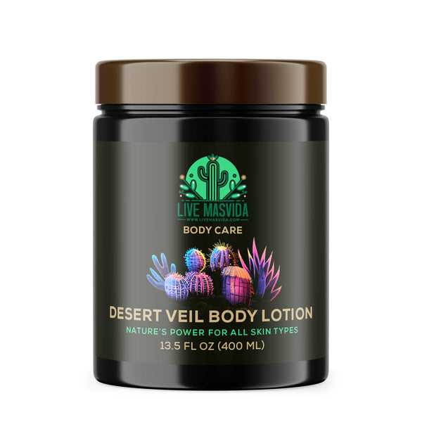 Desert Veil Body Lotion bottle — lightweight, fast-absorbing cactus and shea butter body lotion