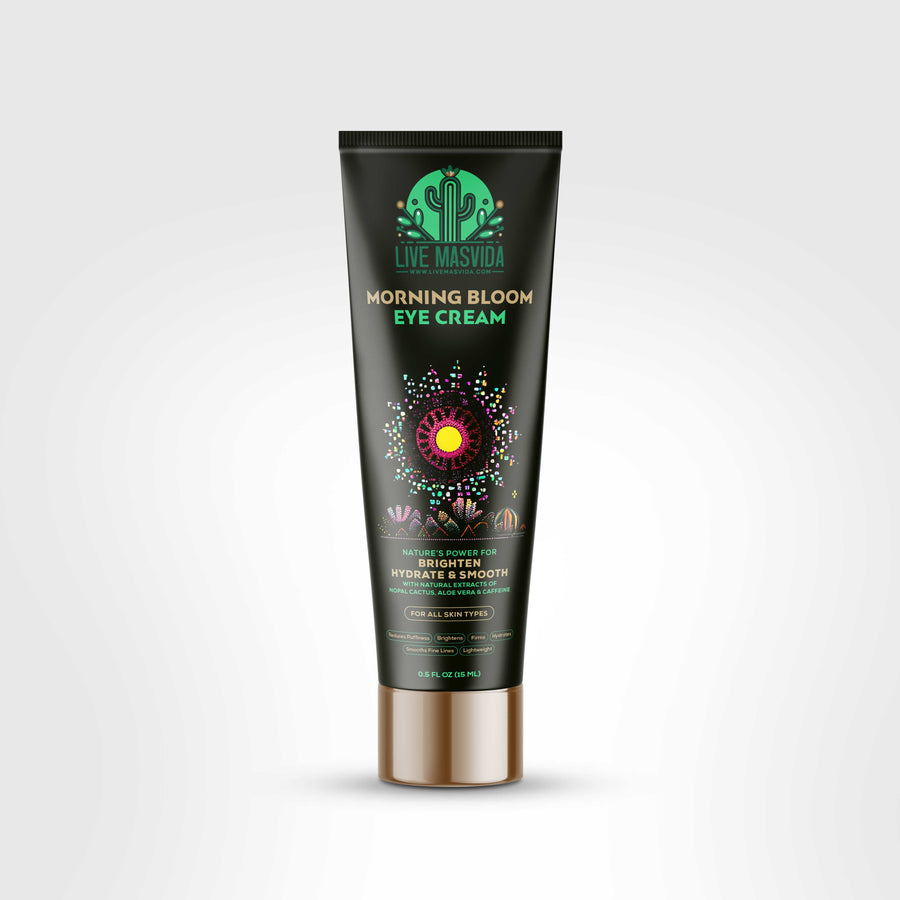 Morning Bloom Eye Cream jar — caffeine, cactus and green tea de-puffing and brightening eye cream