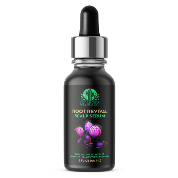 Root Revival Scalp Serum bottle — soothing cactus, rosemary and niacinamide scalp serum for healthy hair