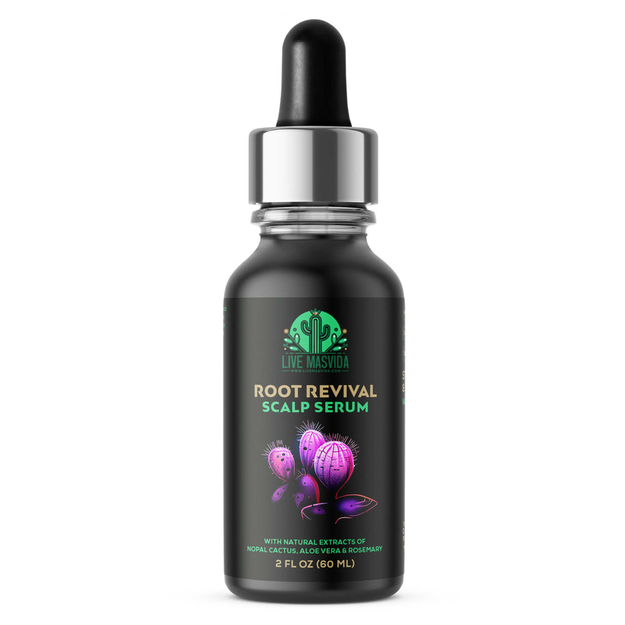 Root Revival Scalp Serum bottle — soothing cactus, rosemary and niacinamide scalp serum for healthy hair