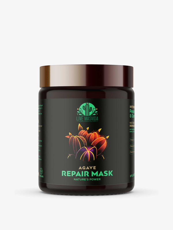 Agave Repair Mask jar — weekly deep conditioning treatment for dry, damaged and color-treated hair