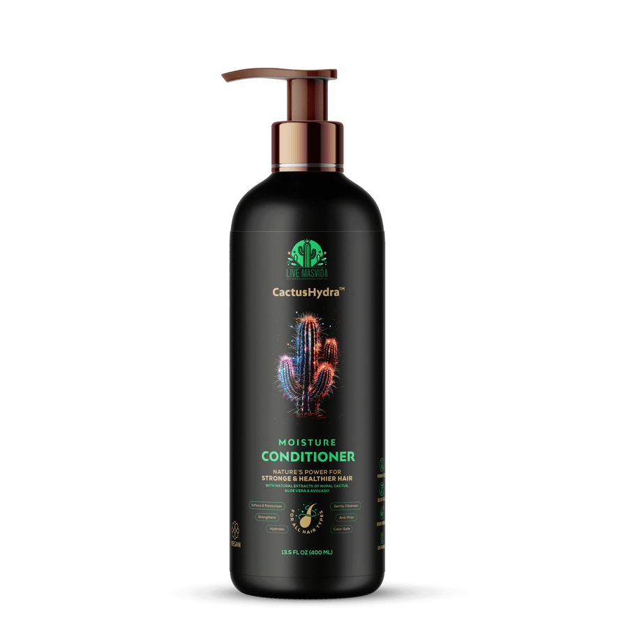 CactusHydra Moisture Conditioner bottle — cactus, aloe and agave deep hydration conditioner for dry, curly hair