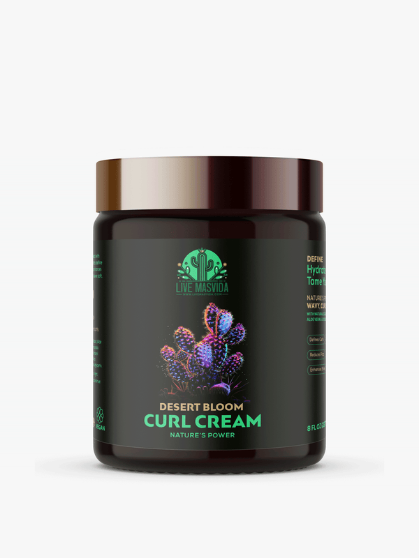 Desert Bloom Curl Cream jar — cactus and agave frizz-taming curl definition cream for curls and coils