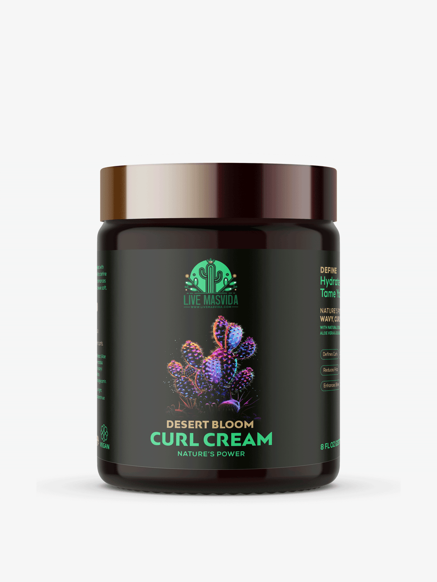Desert Bloom Curl Cream jar — cactus and agave frizz-taming curl definition cream for curls and coils