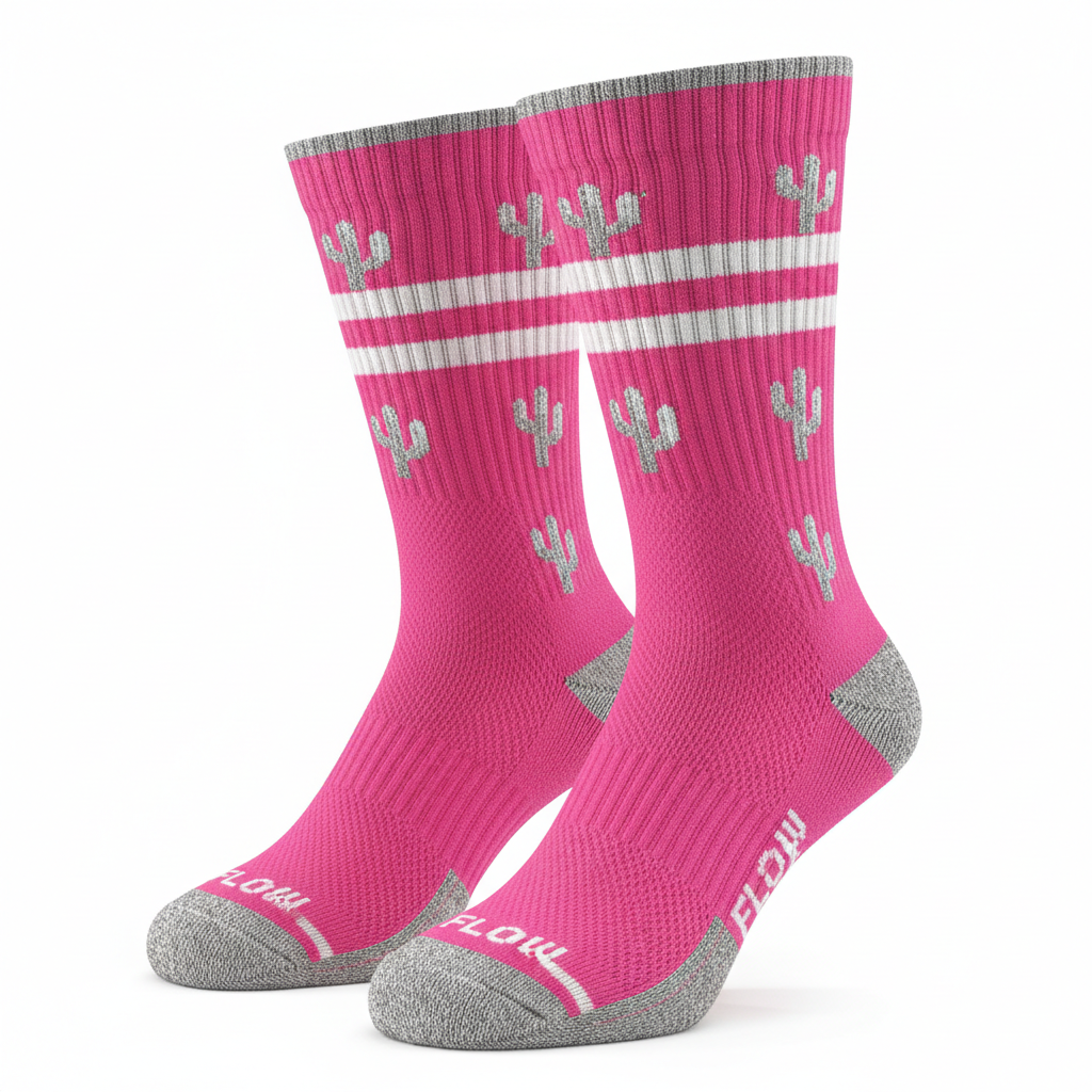 Pink athletic performance socks